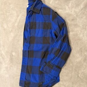 Cat & Jack Blue and Black Plaid Button Down Shirt